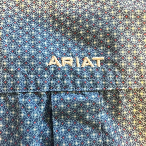 Ariat Men’s Kirk Geometric Blue Long Sleeve Button Down Shirt Size L - Picture 8 of 8